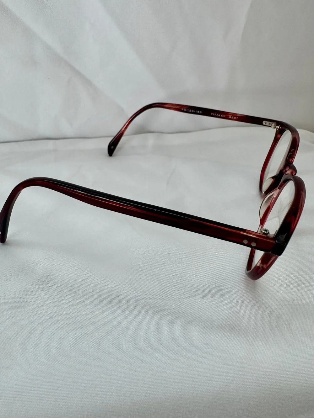 SALT OPTICS GLASSES | TIFFANY | W/CASE | 48-20-140 JAPAN | BURGUNDY TORTOISE